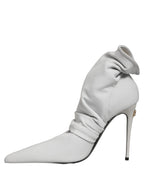Gray Stretch Socks Heels Ankle Boots Shoes