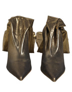 Gold Nylon Socks Knee High Boots Pumps Shoes