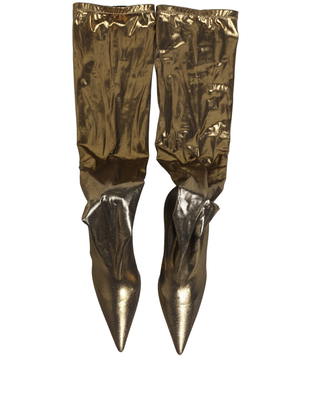 Gold Nylon Socks Knee High Boots Pumps Shoes