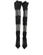 Black Over The Knee Sock Pumps Boots Shoes