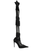 Black Over The Knee Sock Pumps Boots Shoes