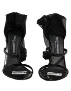 Stiletto Sandals Socks Knee High Boots Black