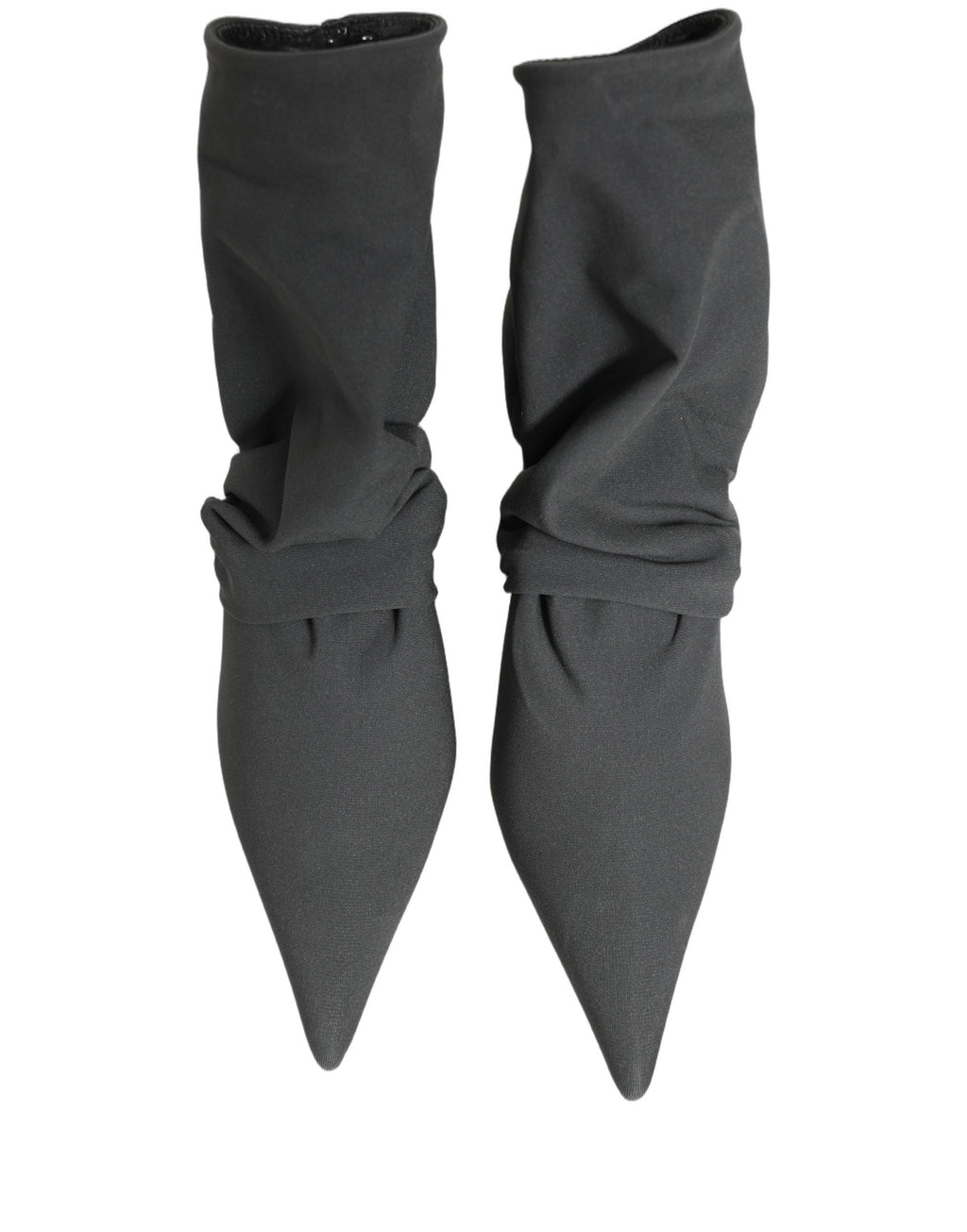 Gray Stretch Socks Heels Ankle Boots Shoes