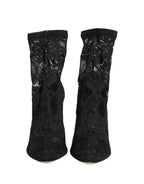 Black Socks Taormina Lace Pumps Boots Shoes