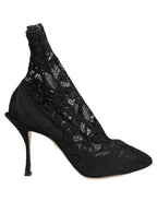Black Socks Taormina Lace Pumps Boots Shoes
