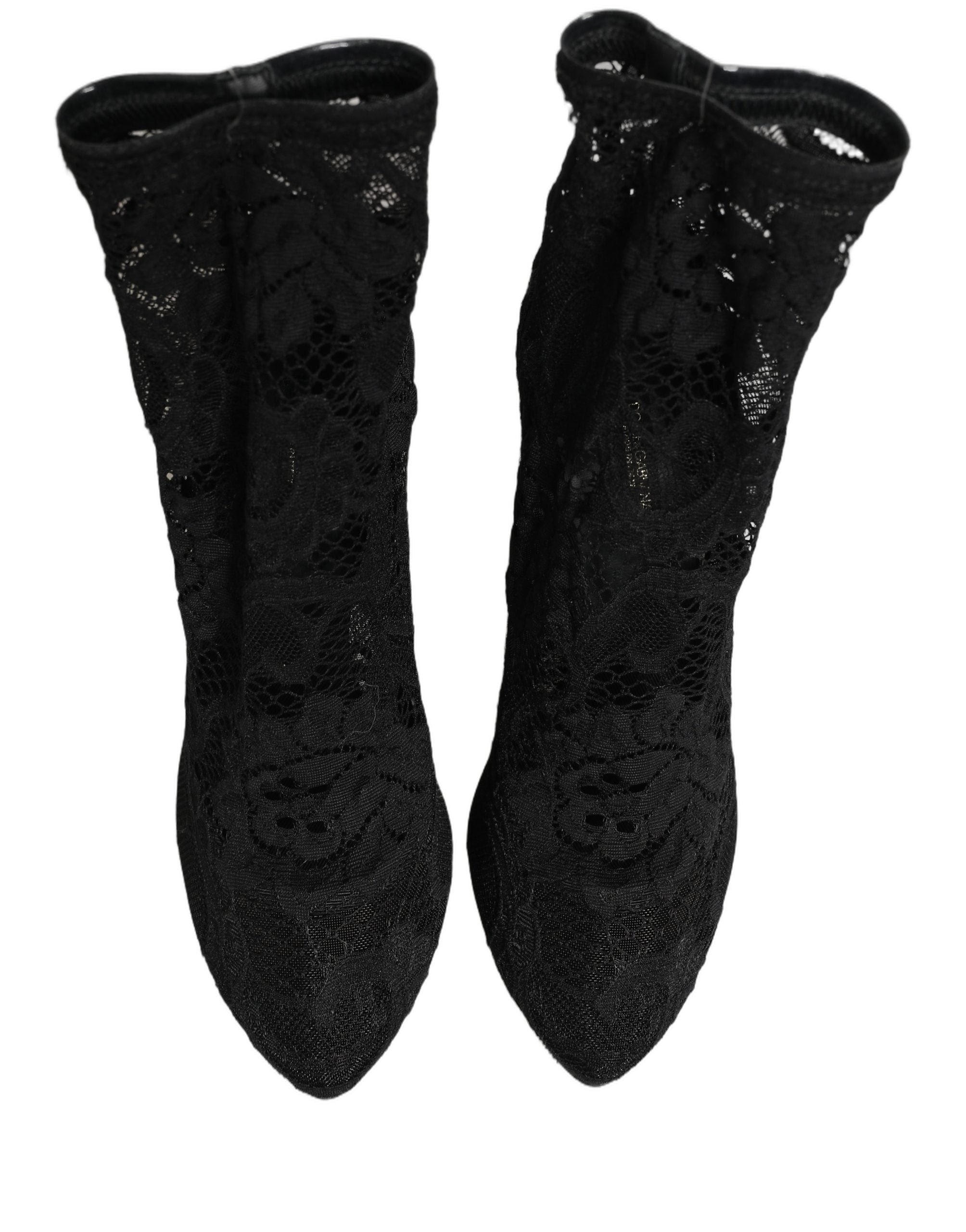Black Socks Taormina Lace Pumps Boots Shoes