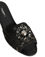 Black Devotion Lace Flats Slip On Shoes