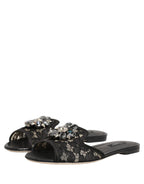 Black Devotion Lace Flats Slip On Shoes
