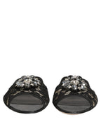 Black Devotion Lace Flats Slip On Shoes