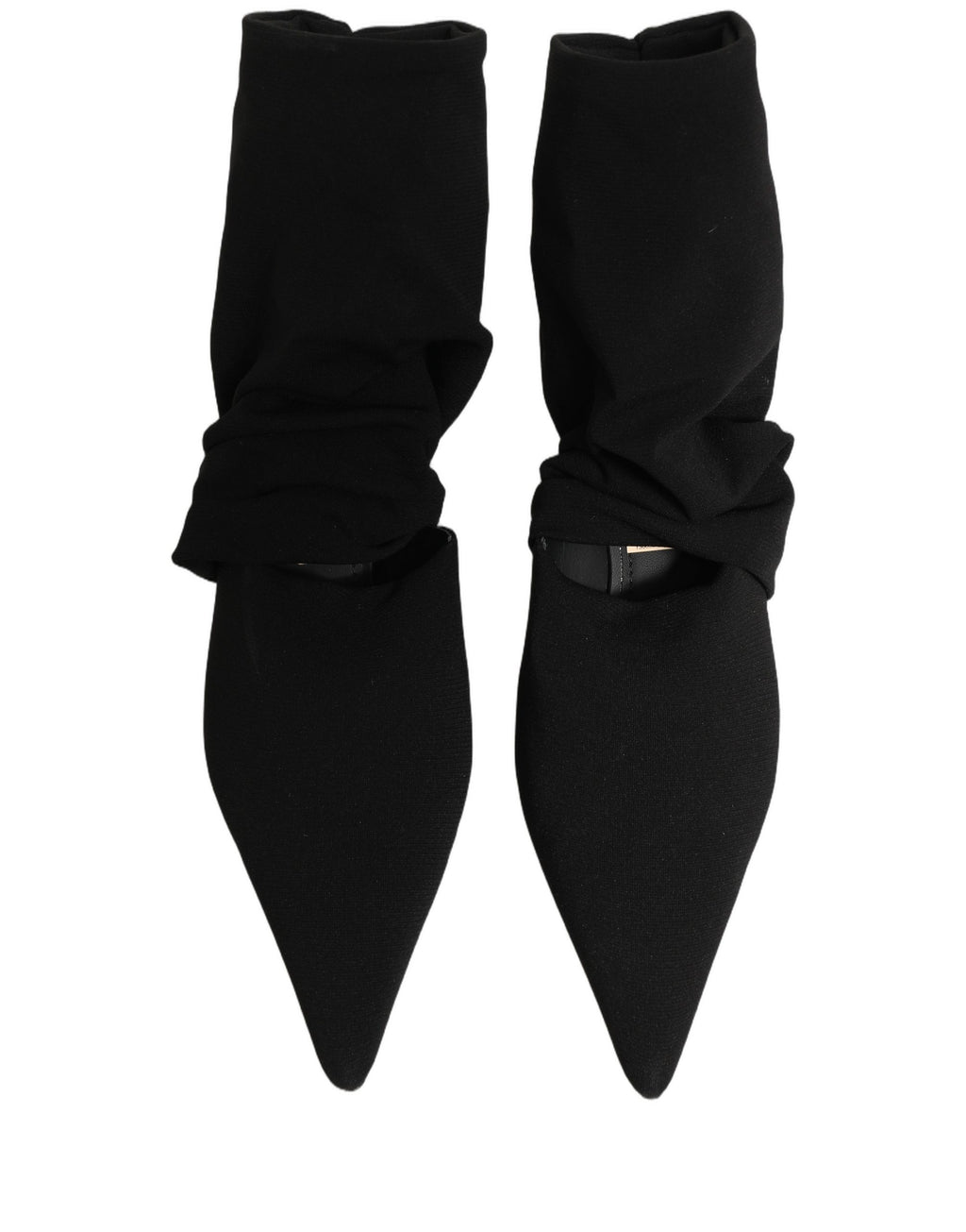 Black Stretch Socks Heels Ankle Boots Shoes