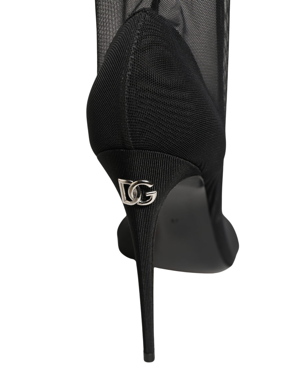 Black Nylon Mesh Sock Style Boots Shoes