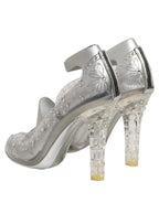 Clear CINDERELLA Floral Crystal Heels Shoes