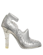 Clear CINDERELLA Floral Crystal Heels Shoes