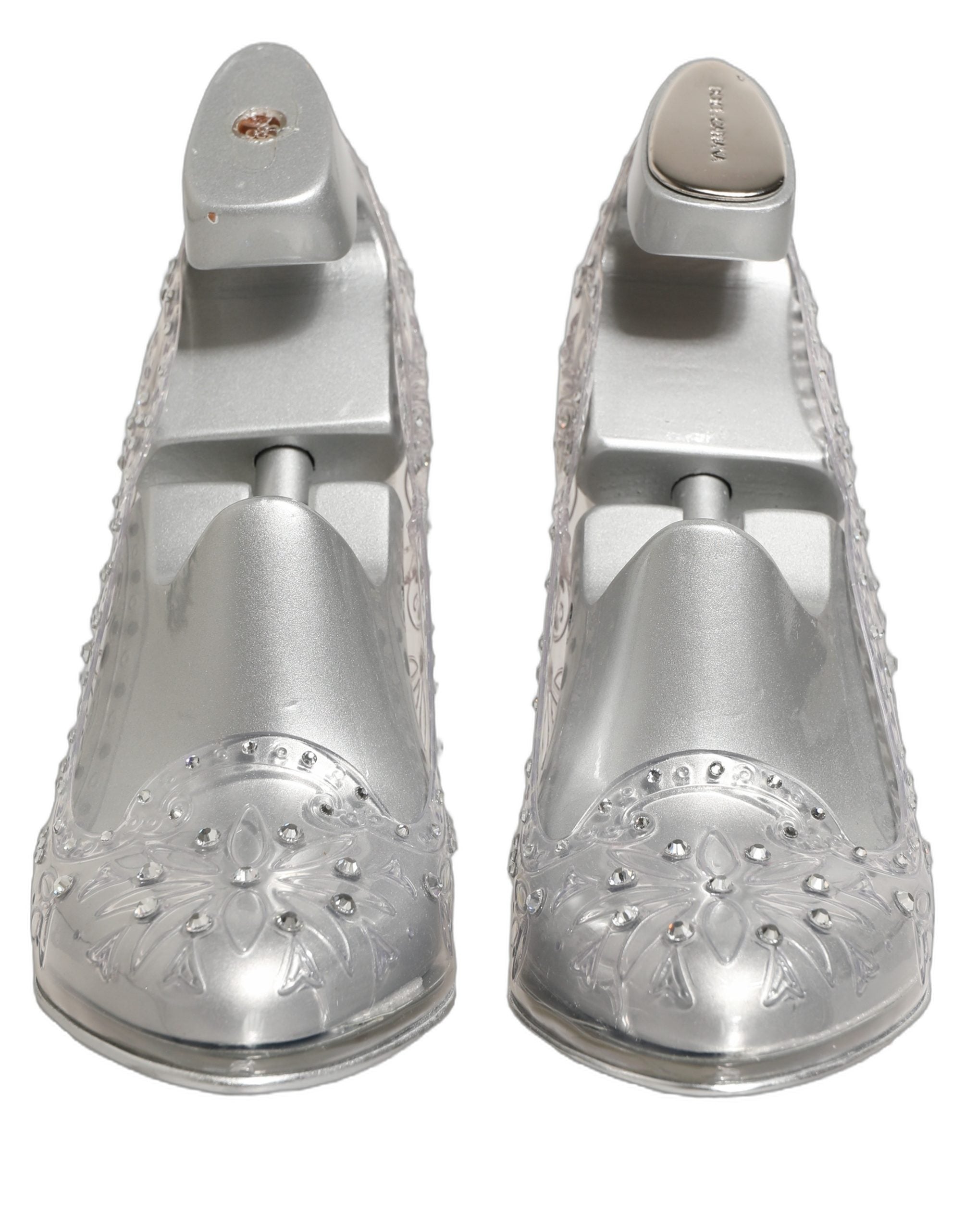 Clear CINDERELLA Floral Crystal Heels Shoes