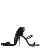 Black Stiletto Sandals Socks High Boots Shoes