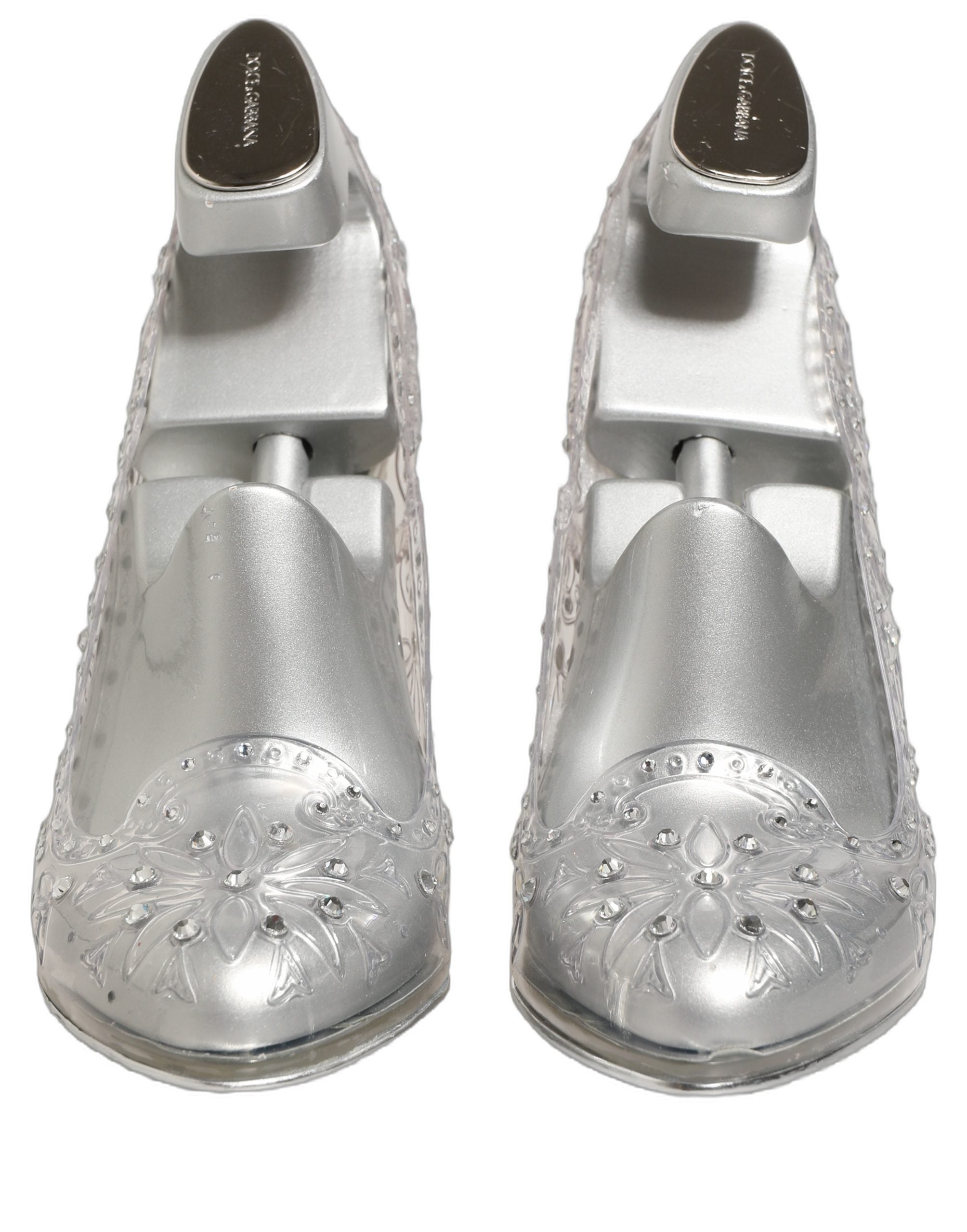 CINDERELLA Floral Crystal Heels Clear
