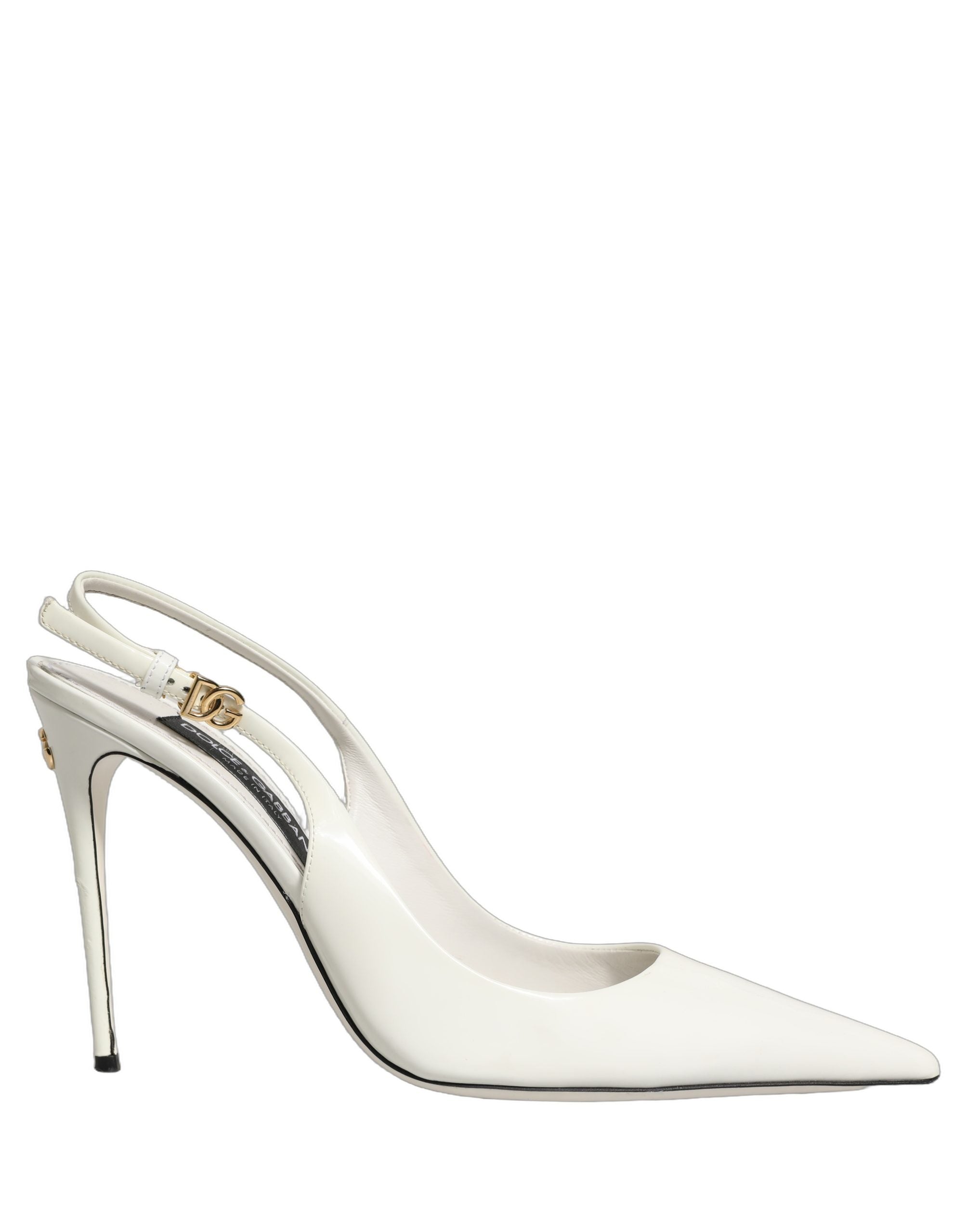 White Leather Slingback Heels Sandals Shoes