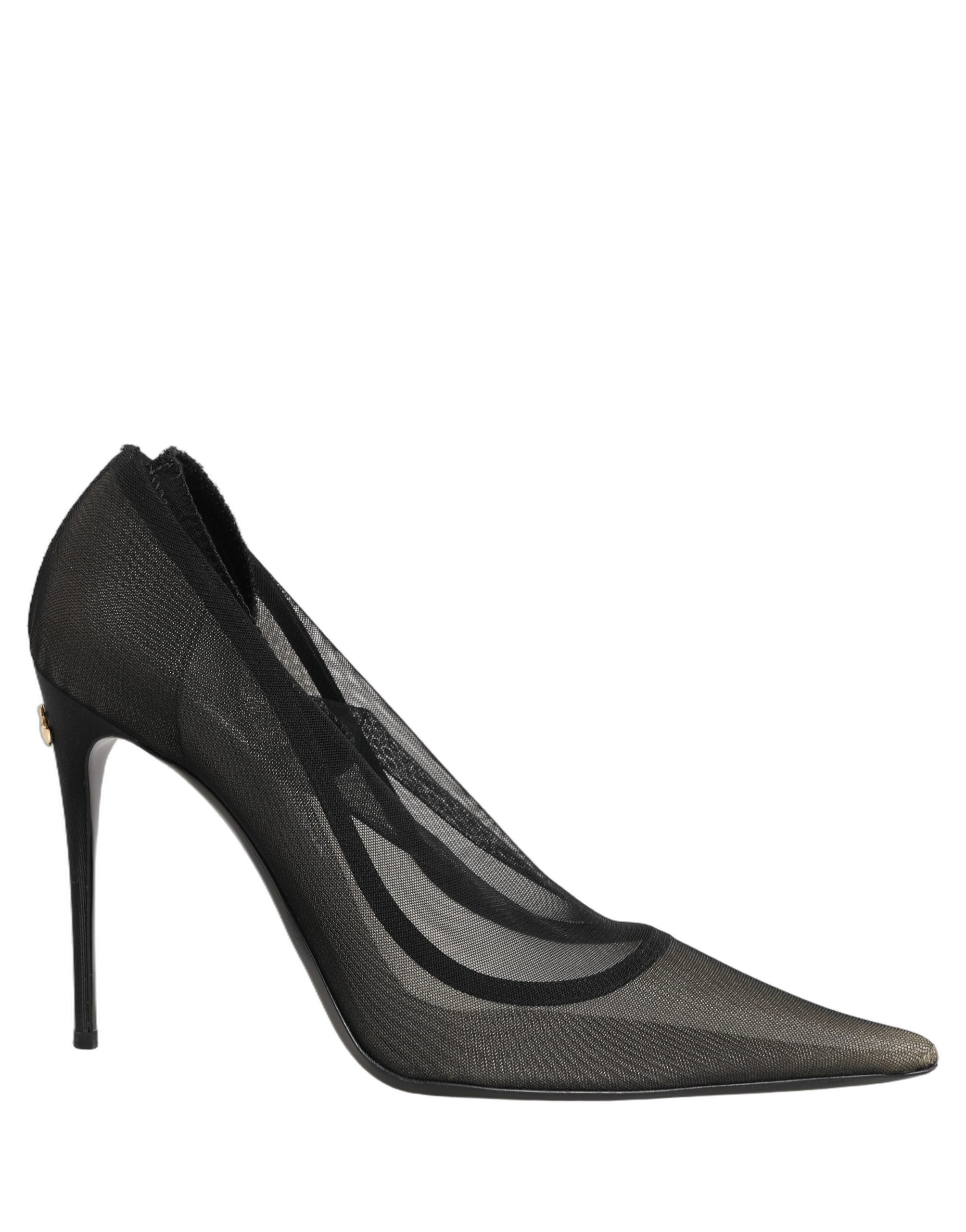 Black Mesh Stiletto High Heels Pumps Shoes
