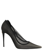 Black Mesh Stiletto High Heels Pumps Shoes