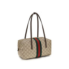 Beige Cotton Shoulder Bag