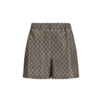 Beige Silk Bermuda Shorts