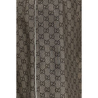Beige Silk Bermuda Shorts