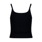 Black Viscose Sleeveles T-Shirt