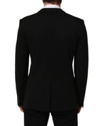 Black Logo Crest SingleBreasted Coat Blazer