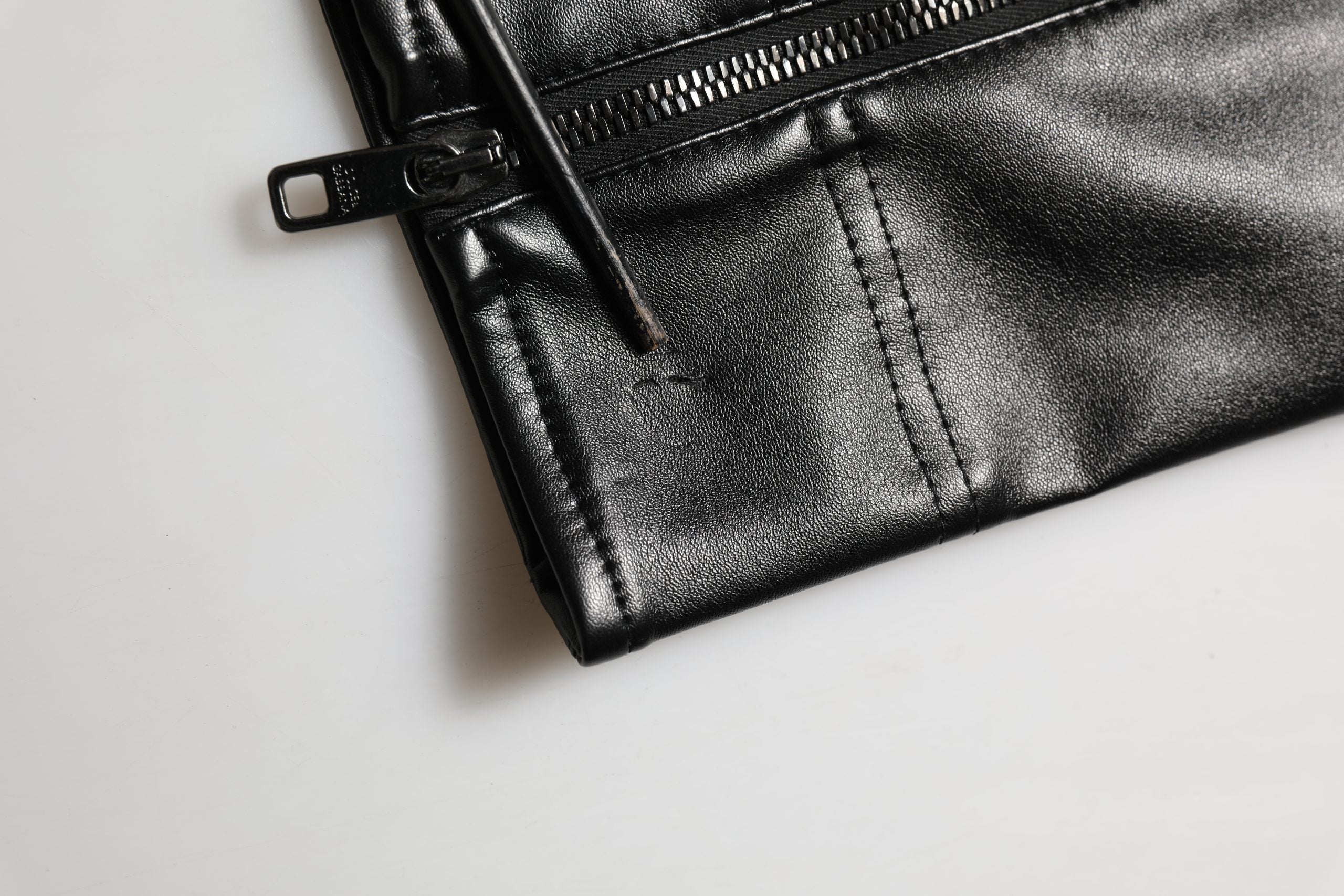 Black PU Leather Zipper Men Trouser Pants