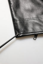 Black PU Leather Zipper Men Trouser Pants