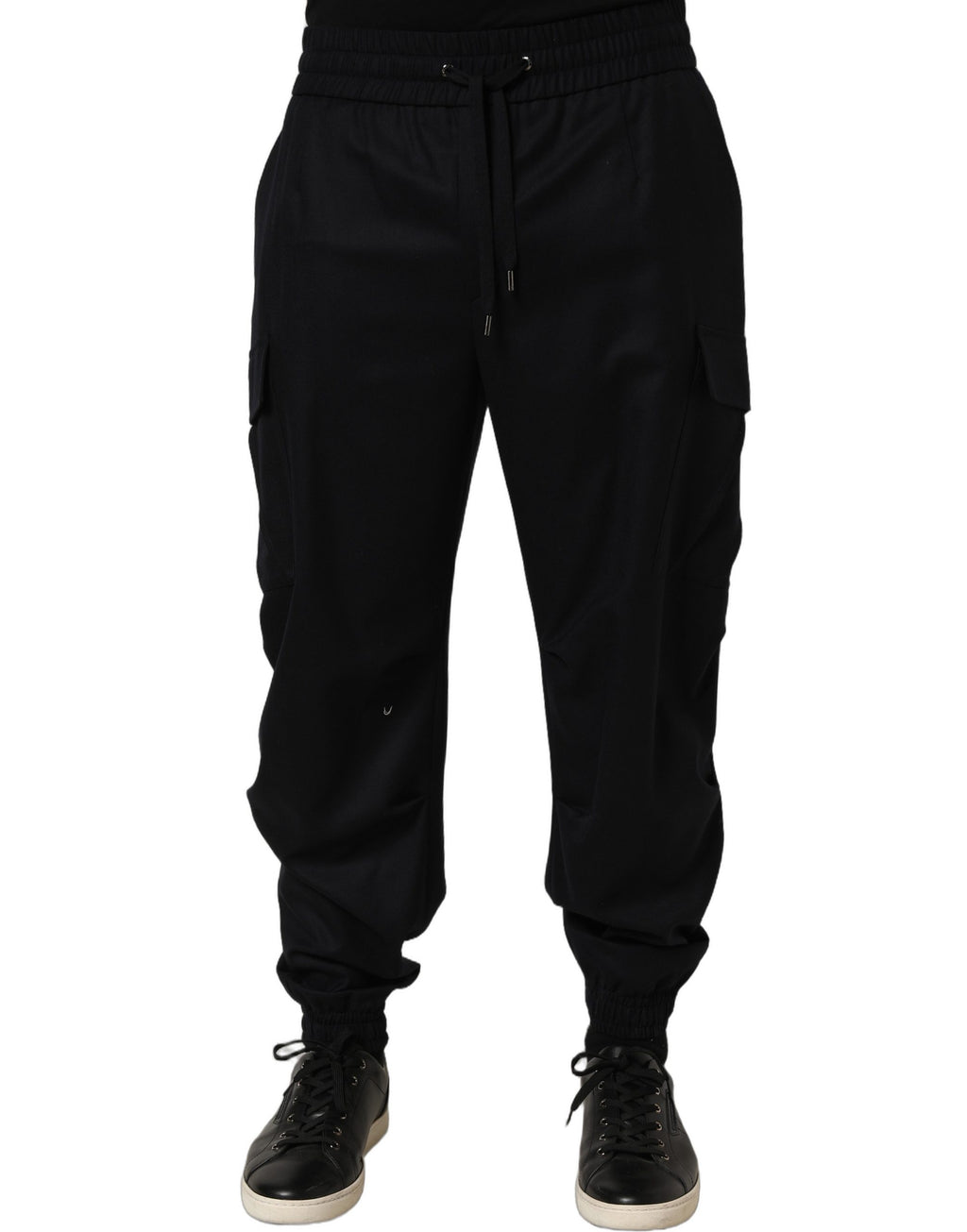 Black Mid Waist Cargo Jogger Sweatpants Pants