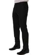 Black Wool Skinny Leg Dress Men Trouser Pants