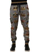 Multicolor Houndstooth Crown Men Sweatpants Pants
