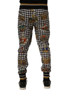 Multicolor Houndstooth Crown Men Sweatpants Pants