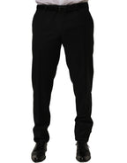 Black Wool Skinny Leg Dress Trouser Pants