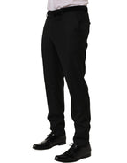Black Wool Skinny Leg Dress Trouser Pants