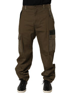 Brown Mid Waist Straight Cargo Trouser Pants