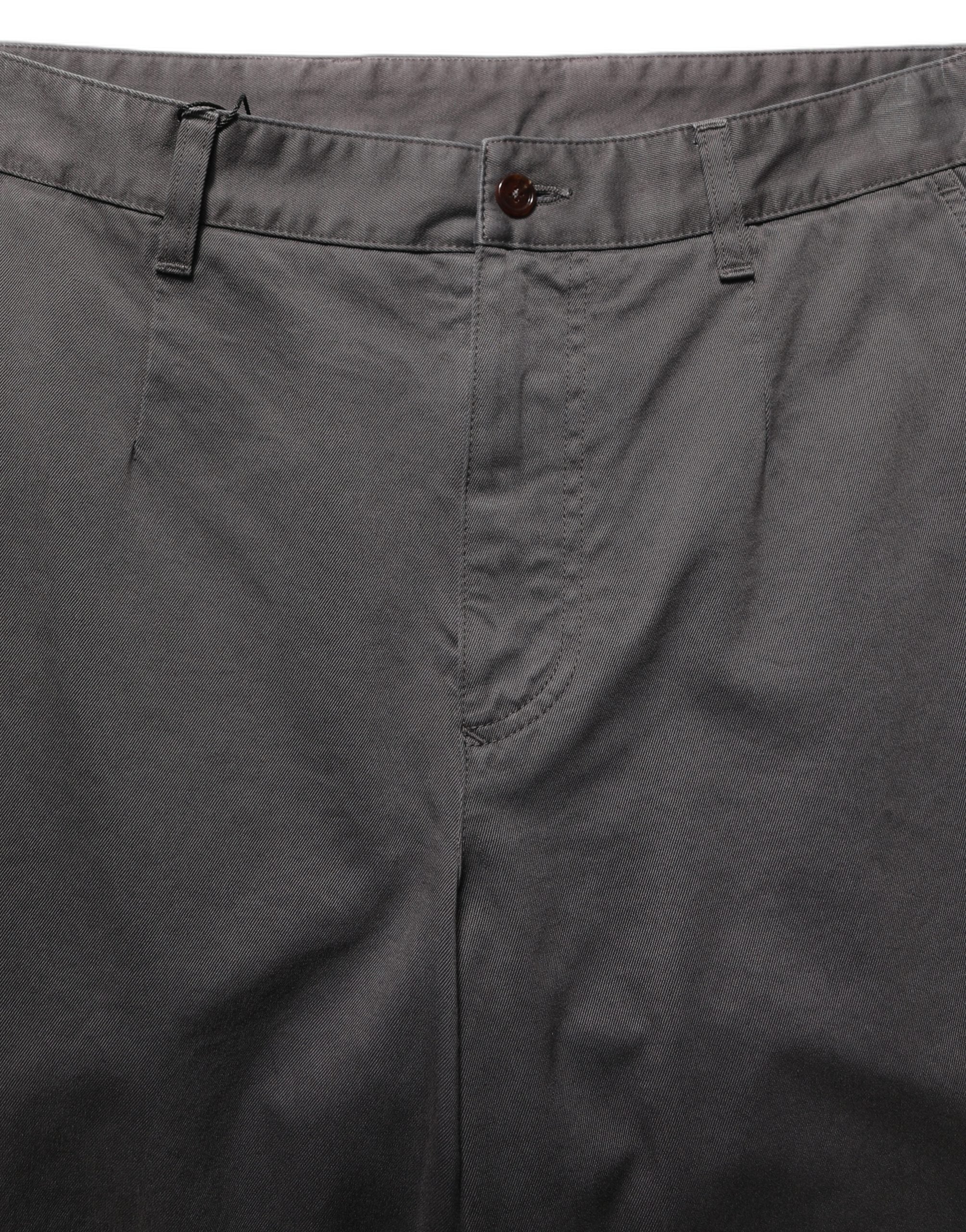 Dark Gray Cotton Straight Chino Trouser Pants