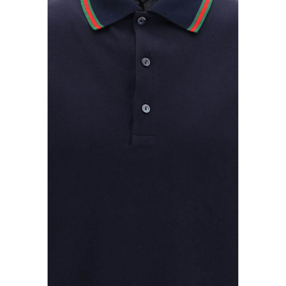Blue Cotton Polo Shirt