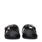 Black Leather Ballet Flats