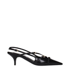 Black Leather High Heel Pumps