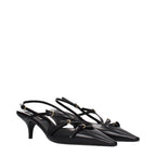 Black Leather High Heel Pumps