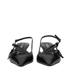 Black Leather High Heel Pumps