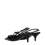 Black Leather High Heel Pumps