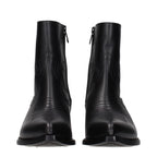 Black Leather Ankle Boots