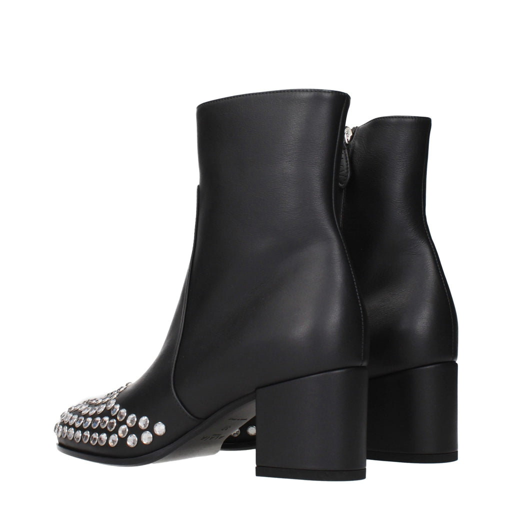 Black Leather Ankle Boots