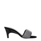 Black Fabric Platform Sandals