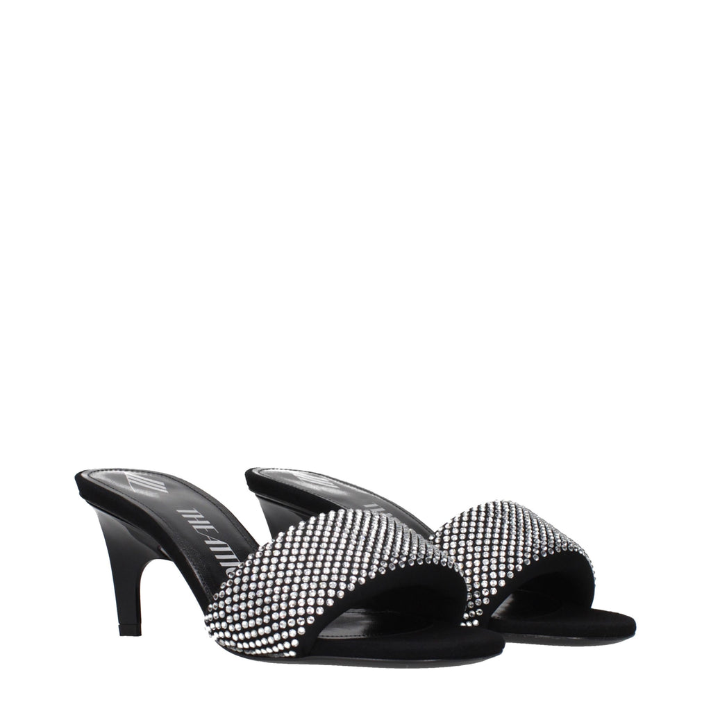 Black Fabric Platform Sandals