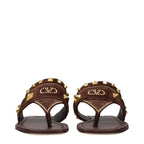 Brown Leather Flip-Flop Sandals