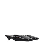 Black Leather Flat Sandals